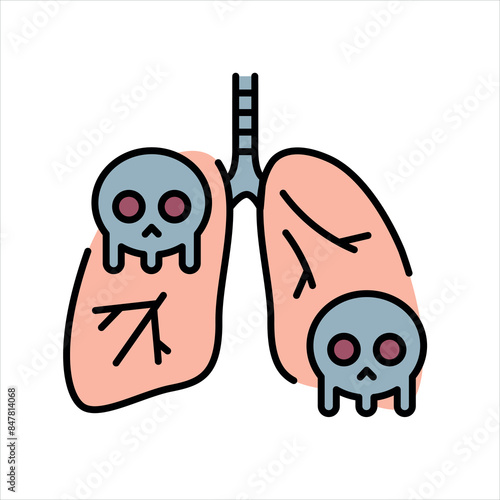 Toxic Gases line color icon. Household injuries sign for web page
