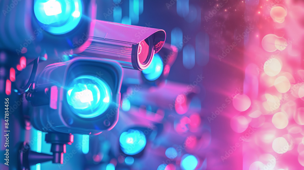 Security cameras with neon lights
Security cameras with neon lights