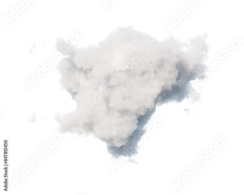single white cloud with transparent background
