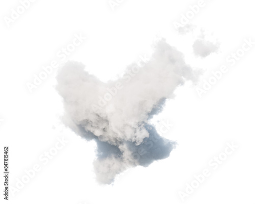 single white cloud with transparent background