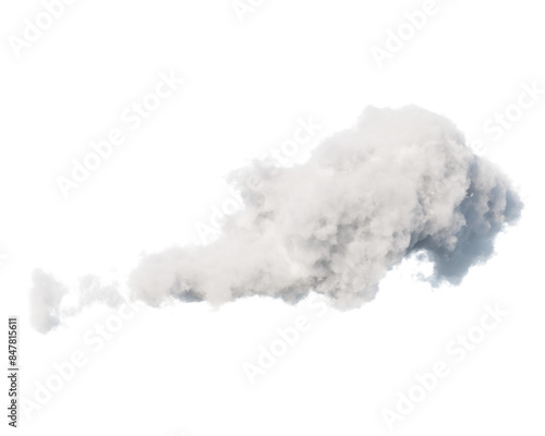 single white cloud with transparent background