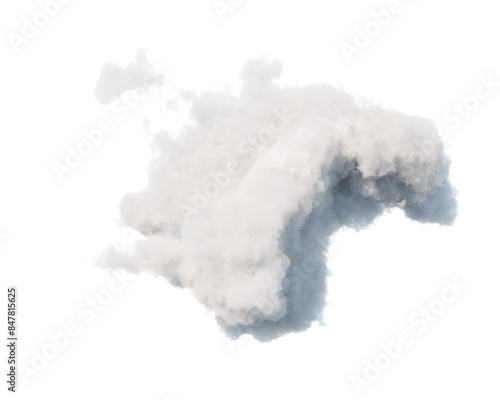 single white cloud with transparent background