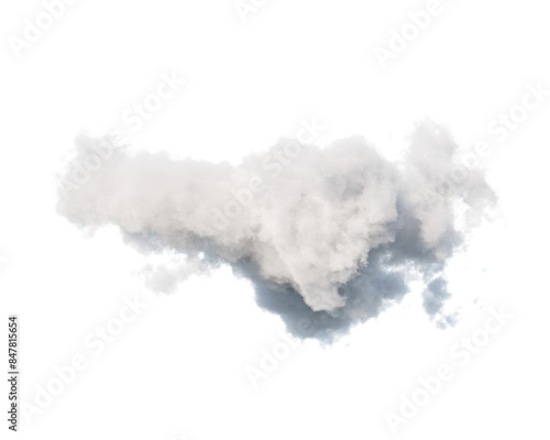 single white cloud with transparent background