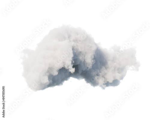 single white cloud with transparent background