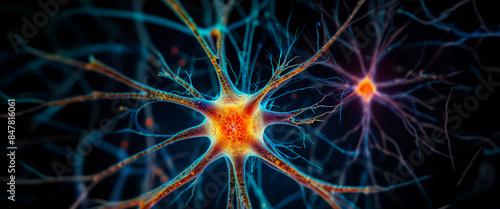 Visualization of nerve cells, transmission of electrical impulses.