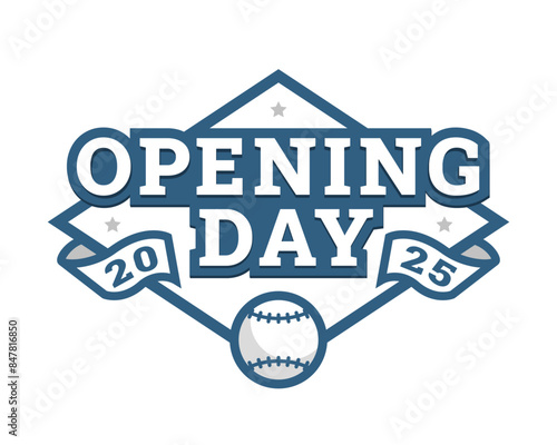 Opening day, baseball logo, emblem.