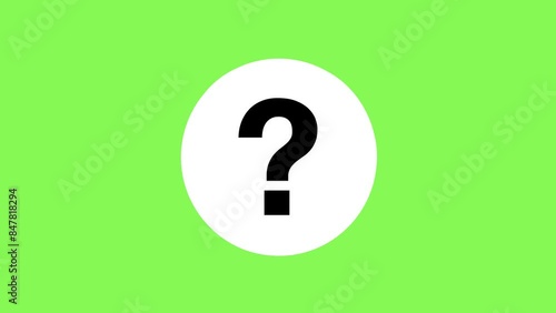 Question mark white with circle animation, 4K