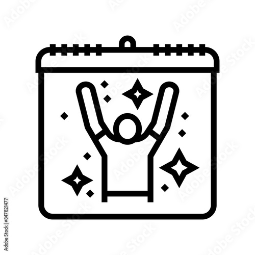 happiness international day line icon vector. happiness international day sign. isolated contour symbol black illustration