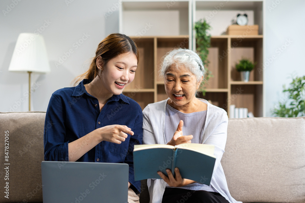Grandma and granddaughter live together happy time. Grandma and granddaughter live together happy time.