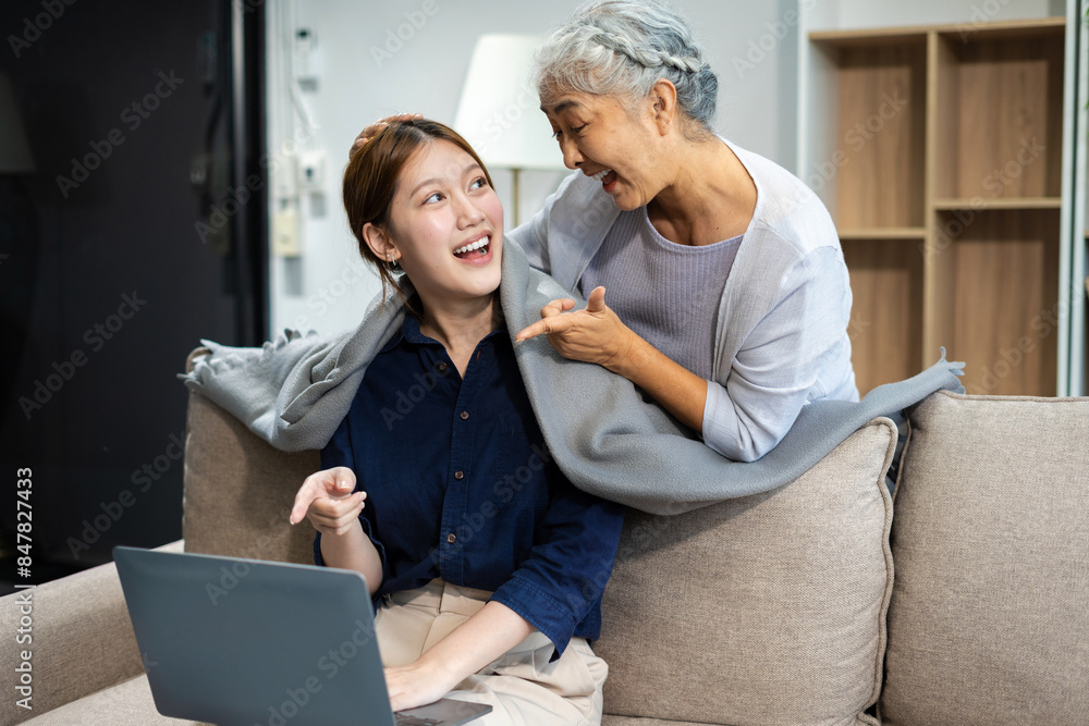 Grandma and granddaughter live together happy time. Grandma and granddaughter live together happy time.