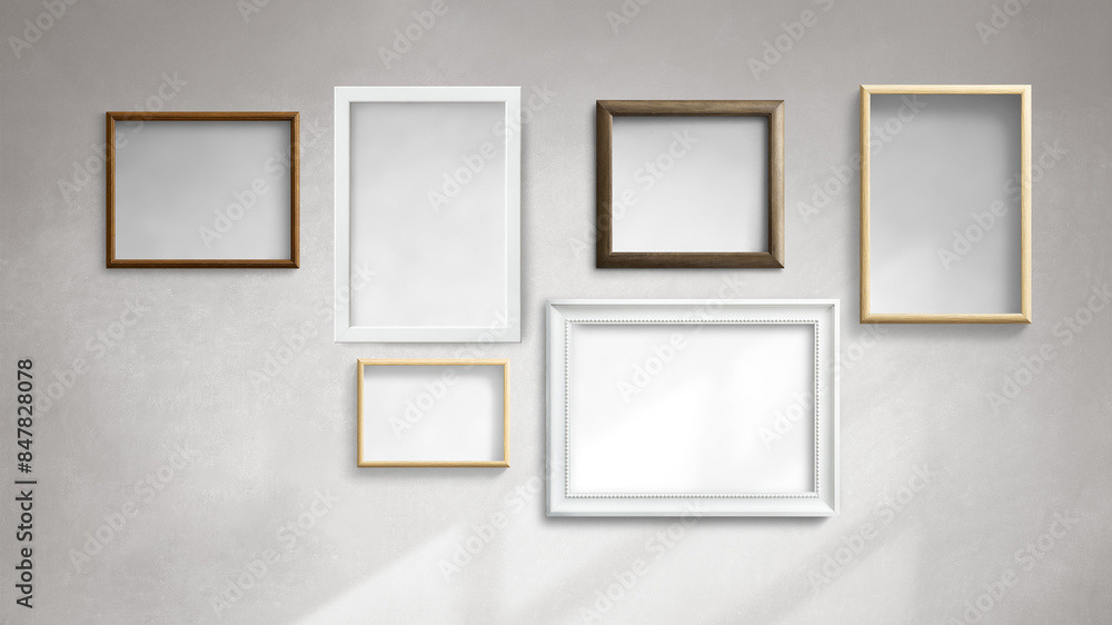 Picture frame mockups on a wall Picture frame mockups on a wall