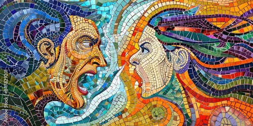 Wallpaper Mural Artistic Mosaic of Emotional Conflict Torontodigital.ca