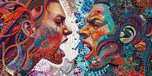 Wallpaper Mural Artistic Mosaic of Emotional Conflict Torontodigital.ca