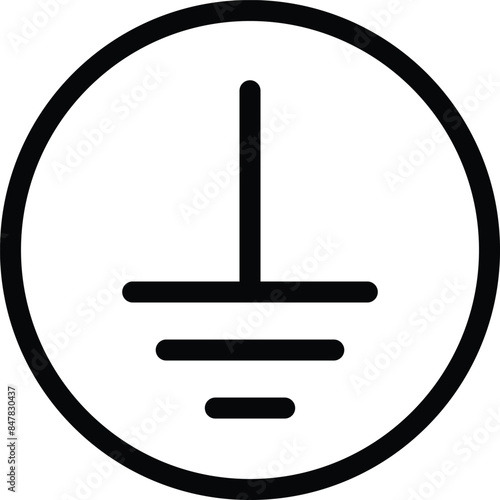 Electrical grounding icon. Electrical earth sign. Grounding symbol. flat style.