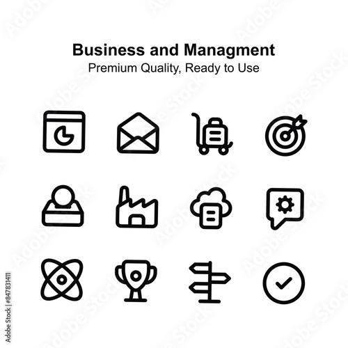 Get your hands on this creatively crafted business and management icons