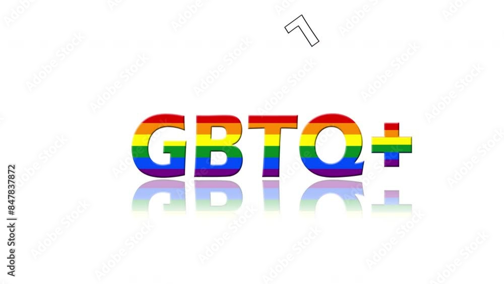 Animation with Lgbtq+ text with lgbt flag colors on white background.text animation with bounce effect.gay pride flag. Lesbian, gay, bisexual, transgender, and queer Lgbtq. Animation with Lgbtq+ text with lgbt flag colors on white background.text animation with bounce effect.gay pride flag. Lesbian, gay, bisexual, transgender, and queer Lgbtq.