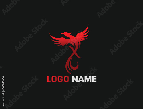 Minimalist Modern Phoenix Logo design with letter X