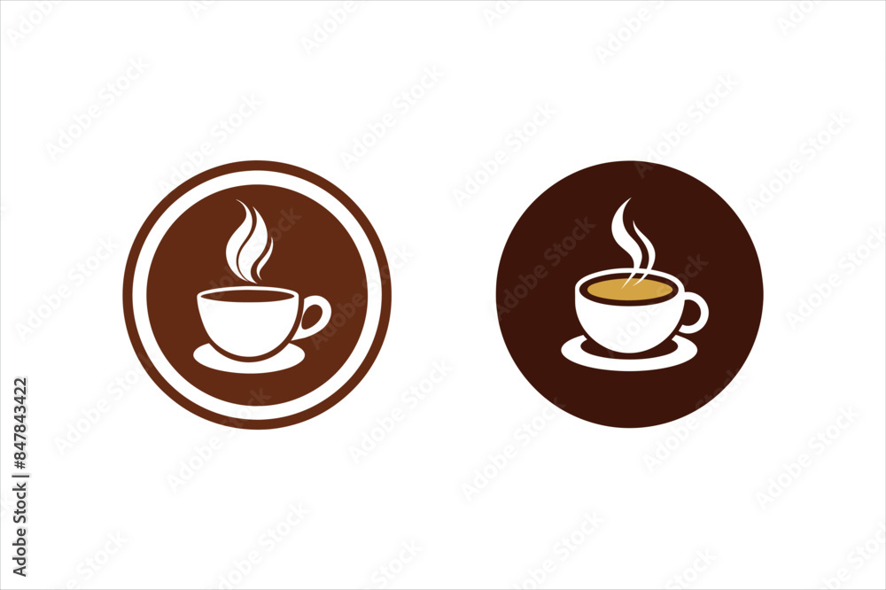 Obraz premium Coffee cup logo icon vector illustration. 