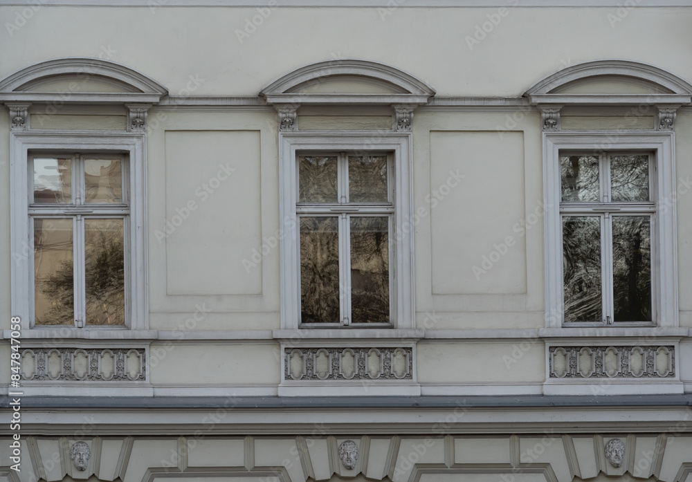 bright building wall with windows bright building wall with windows