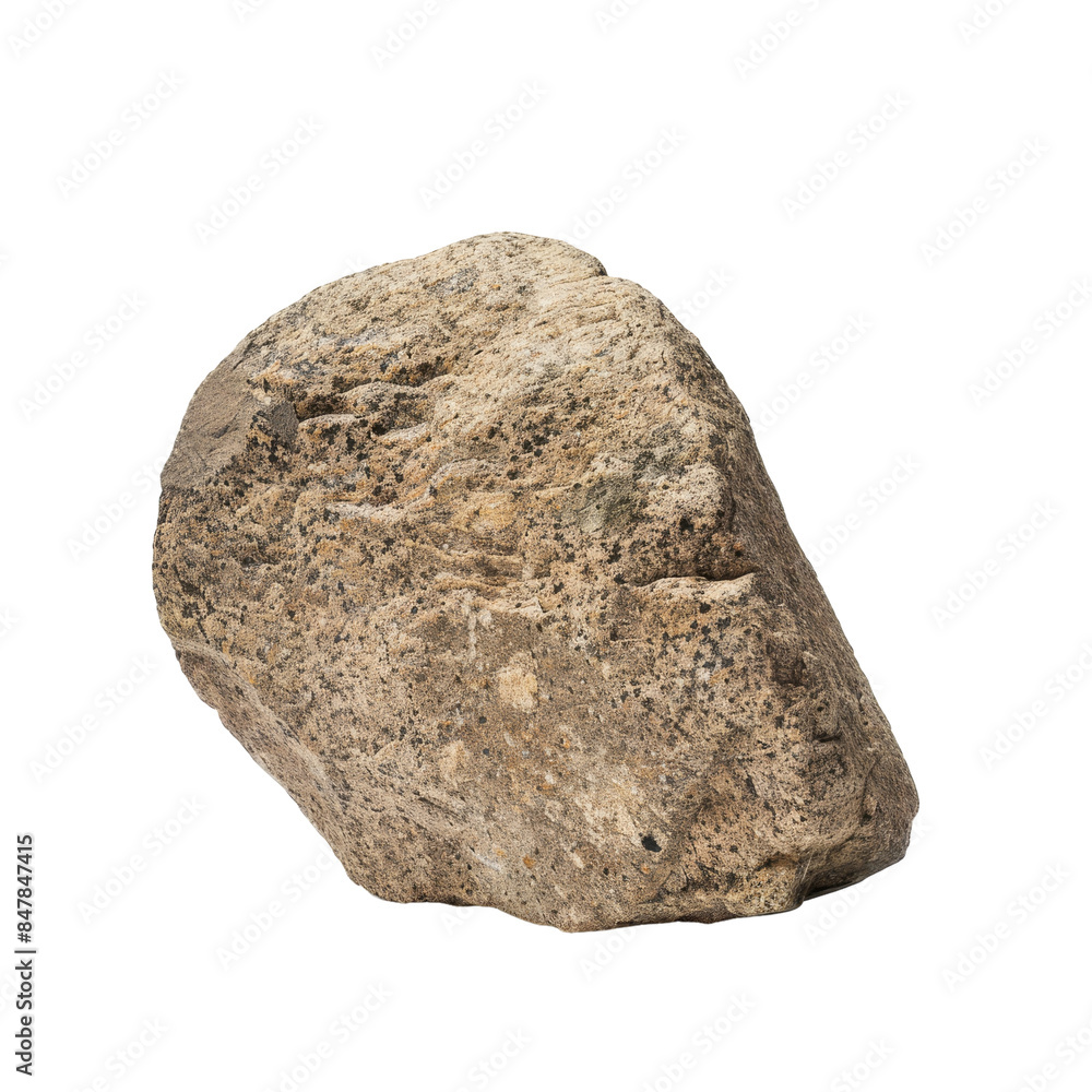 Single Large Brown Rock Isolated on White Background Single Large Brown Rock Isolated on White Background