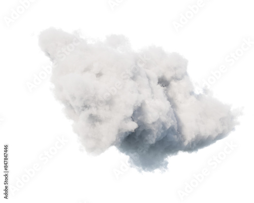 single white cloud with transparent background