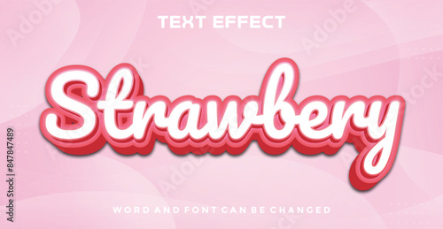 Strawberry editable text effect