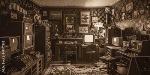 Retro Gaming Room with Vintage Consoles