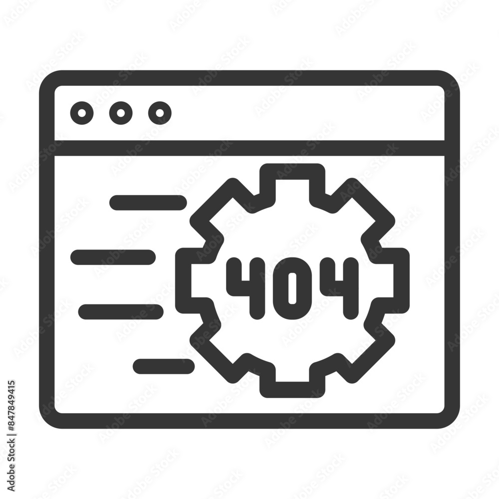 not found 404 page in SEO icon outline style detailed not found 404 page in SEO icon outline style detailed