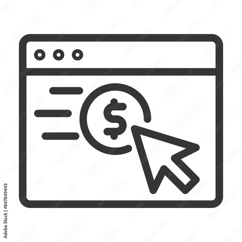 Pay per click in SEO icon outline style detailed Pay per click in SEO icon outline style detailed