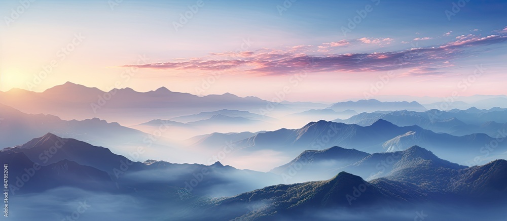 sunrise seen from the top of the mountains. Creative banner. Copyspace image sunrise seen from the top of the mountains. Creative banner. Copyspace image