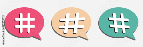 Hashtag icon vector isolated on white background. hashtag vector icon