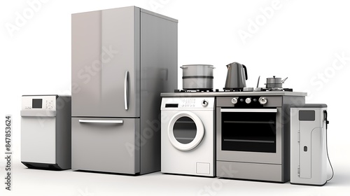set of appliances isolated