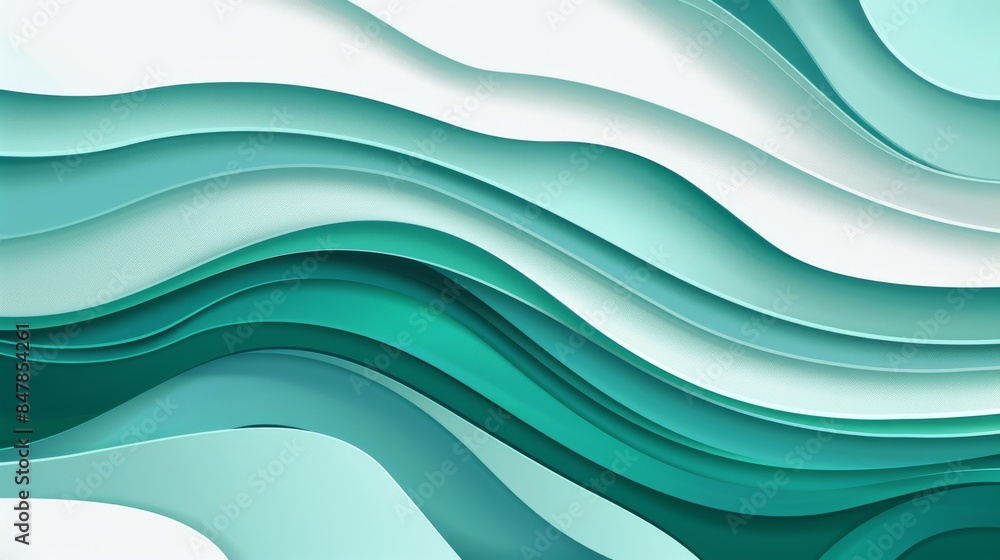 Abstract background with waves in shades of teal and white. Abstract background with waves in shades of teal and white.