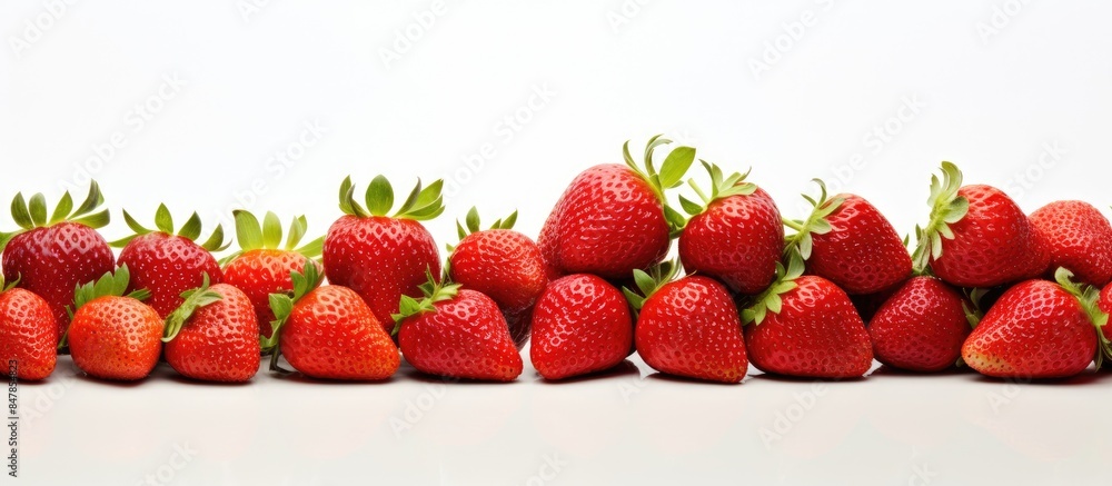 strawberries on a white background. Creative banner. Copyspace image strawberries on a white background. Creative banner. Copyspace image
