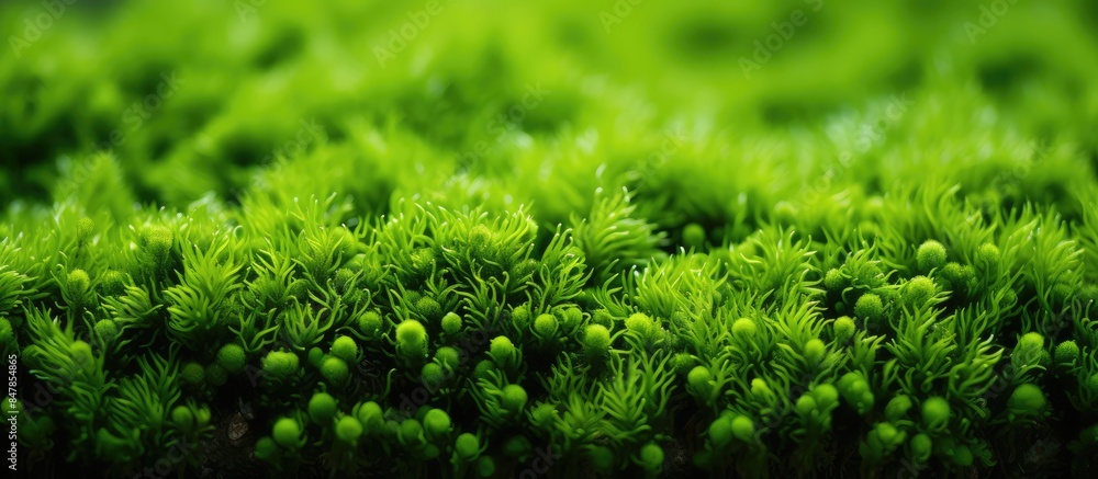 Close up of bright green moss. Creative banner. Copyspace image Close up of bright green moss. Creative banner. Copyspace image