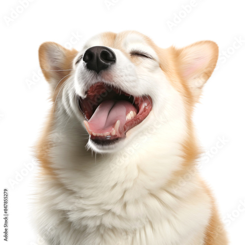 Cute Smile of Small Alusky isolated on a transparent background photo