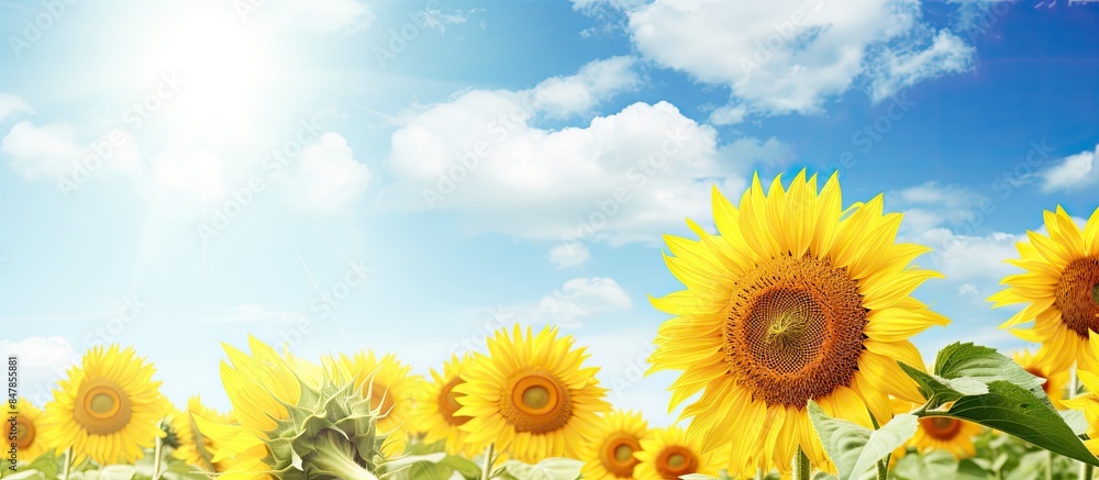 sunflower flowers in bright Sunny weather. Creative banner. Copyspace image sunflower flowers in bright Sunny weather. Creative banner. Copyspace image
