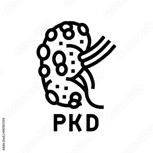 polycystic kidney disease line icon vector. polycystic kidney disease sign. isolated contour symbol black illustration