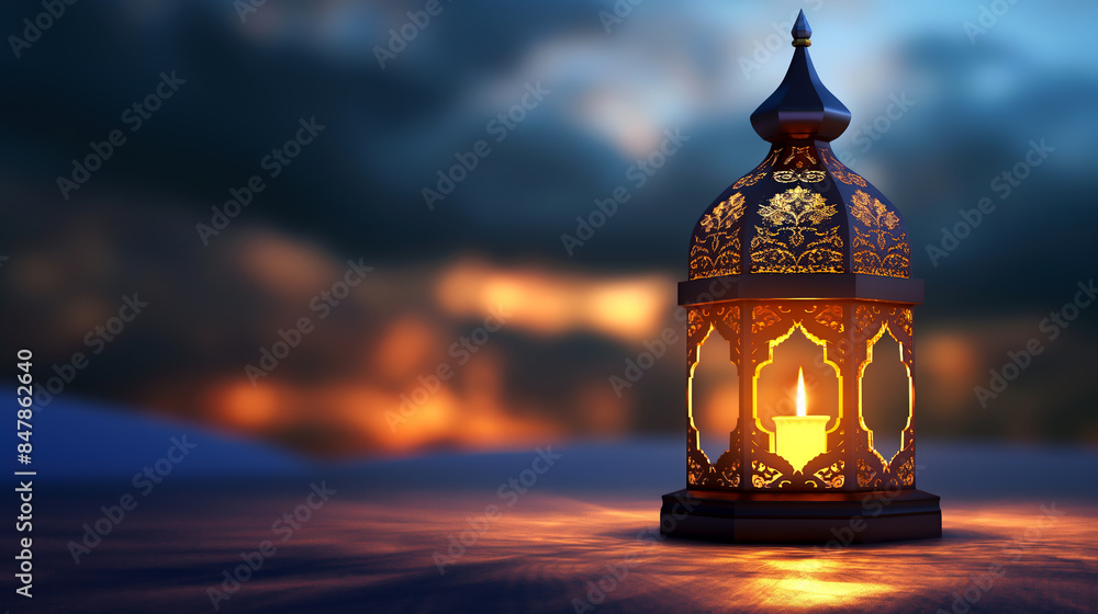 A lantern glows softly in the dark, casting warm light. The holy month of Ramadan Kareem in the Muslim faith. Generative AI. A lantern glows softly in the dark, casting warm light. The holy month of Ramadan Kareem in the Muslim faith. Generative AI.
