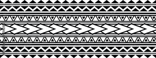 Polynesian tattoo tribal band design. Samoan tattoo tribal border.