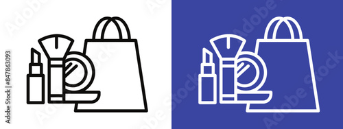 Beauty Shopping Icon Ideal for Cosmetic Store and Retail Designs