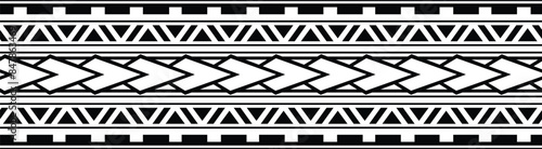 Polynesian tattoo tribal band design. Samoan tattoo tribal border.