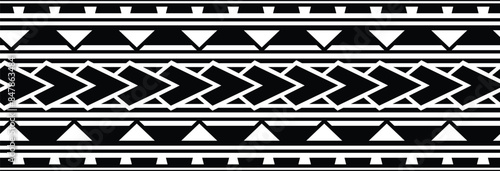 Polynesian tattoo tribal band design. Samoan tattoo tribal border.