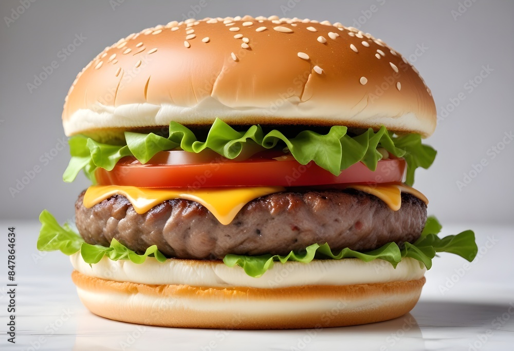 Photo of delicious hamburger isolated on white background Photo of delicious hamburger isolated on white background