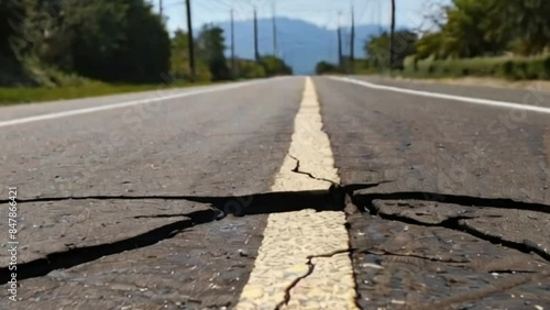 Ground violently quaking during an earthquake 4k virtual video background 