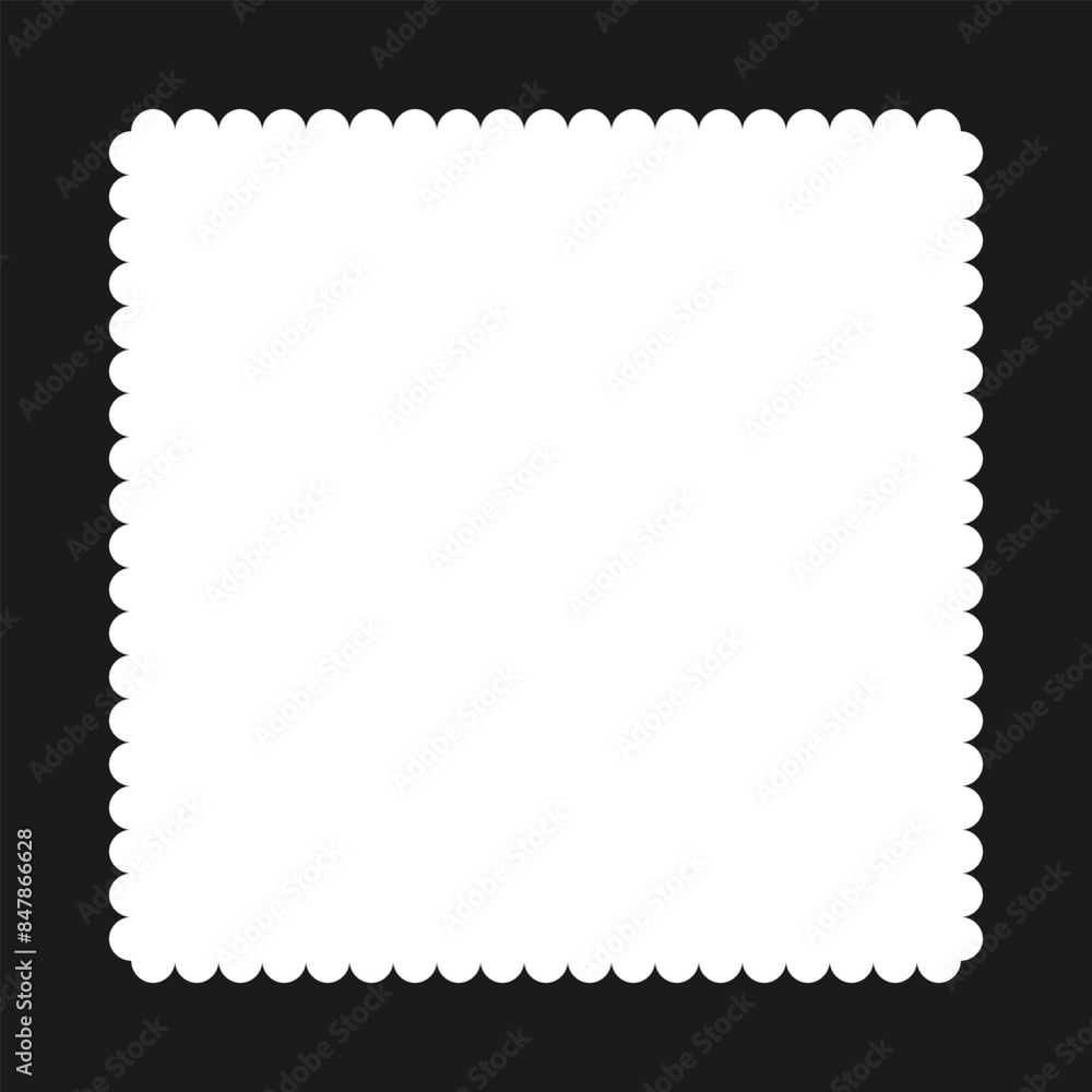 Scallop Edge Square Shape Border Frame Scallop Edge Square Shape Border Frame