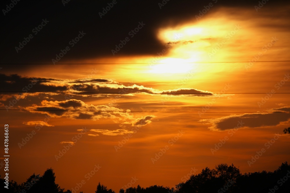 beautiful yellow and brown sky at sunset late evening beautiful yellow and brown sky at sunset late evening