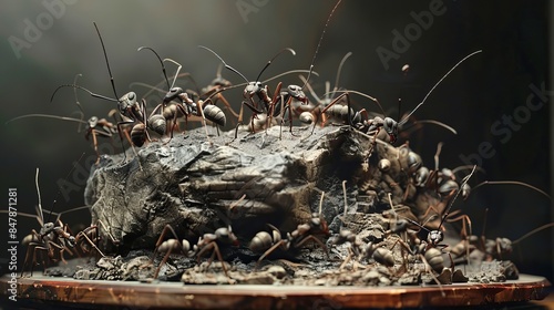 Ant Colony Sculpture Symbolizing 150 Million Years of Civilization photo