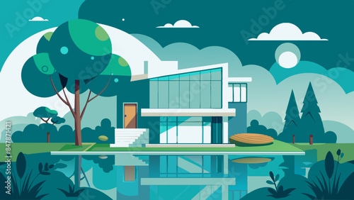 A charming house on a tiny island, with coconut trees, a sandy shore, and a peaceful atmosphere. sandy beach, and a serene ocean view.