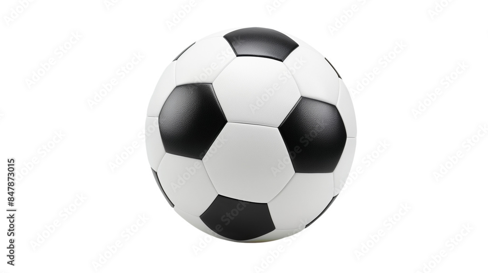 Obraz premium Classic black and white soccer ball isolated on transparent background